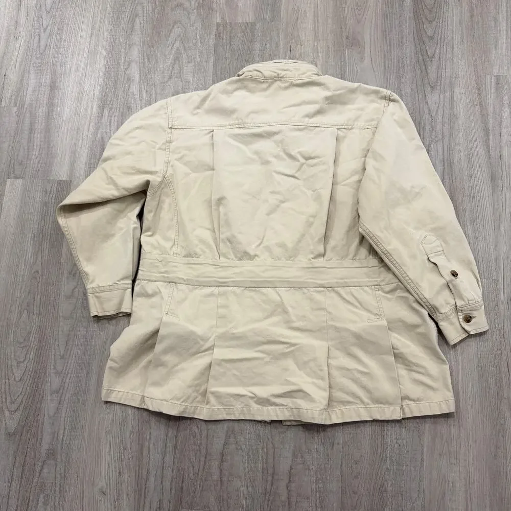 Vintage Cabelas Chore Coat Women's Large Beige Barn Utility y2k Safari Club - Picture 9 of 11